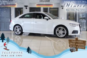 Used 2018 WHITE AUDI A3 Saloon 2.0 TDI S LINE 4d AUTO 148 BHP (reg. 2018-03-12) for sale in Cheadle