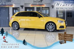 Used 2018 YELLOW AUDI A3 Hatchback 2.0 TFSI QUATTRO BLACK EDITION 5d AUTO 188 BHP (reg. 2018-05-31) for sale in Cheadle