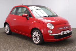 Used 2014 RED FIAT 500 Hatchback 1.2 LOUNGE 3d 69 BHP (reg. 2014-06-30) for sale in Crompton