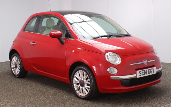 Used 2014 RED FIAT 500 Hatchback 1.2 LOUNGE 3d 69 BHP (reg. 2014-06-30) for sale in Crompton