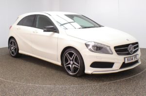 Used 2014 WHITE MERCEDES-BENZ A-CLASS Hatchback 2.1 A200 CDI AMG SPORT 5d AUTO 136 BHP (reg. 2014-07-30) for sale in Crompton