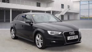 Used 2015 BLACK AUDI A3 Hatchback 2.0 TDI S LINE 5d 148 BHP (reg. 2015-04-07) for sale in Crompton