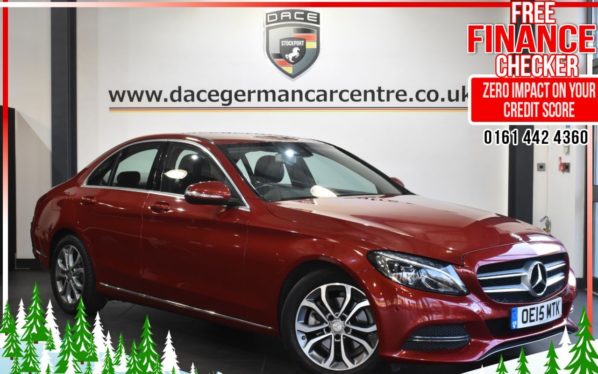 Used 2015 RED MERCEDES-BENZ C-CLASS Saloon 2.1 C220 BLUETEC SPORT 4d 170 BHP (reg. 2015-06-19) for sale in Altrincham
