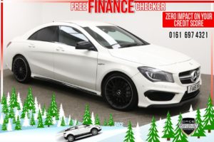 Used 2015 WHITE MERCEDES-BENZ CLA Coupe 2.0 CLA45 AMG 4MATIC 4d AUTO 360 BHP (reg. 2015-07-31) for sale in Radcliffe