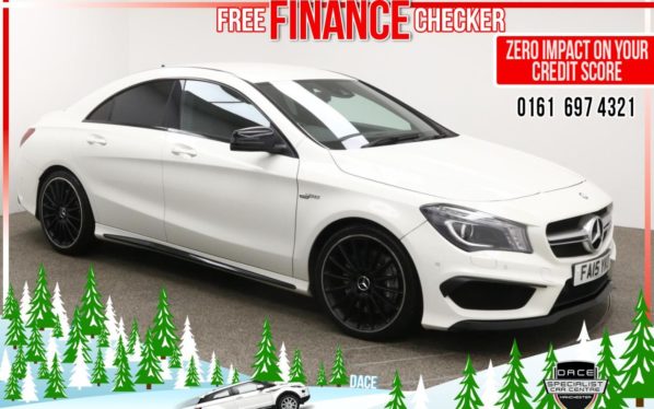 Used 2015 WHITE MERCEDES-BENZ CLA Coupe 2.0 CLA45 AMG 4MATIC 4d AUTO 360 BHP (reg. 2015-07-31) for sale in Radcliffe