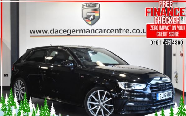 Used 2016 BLACK AUDI A3 Hatchback 1.4 TFSI S LINE NAV 3d 124 BHP (reg. 2016-05-04) for sale in Altrincham