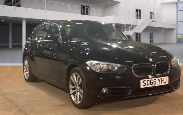 Used 2016 BLACK BMW 1 SERIES Hatchback 2.0 118D SPORT 5d 147 BHP (reg. 2016-09-29) for sale in Crompton
