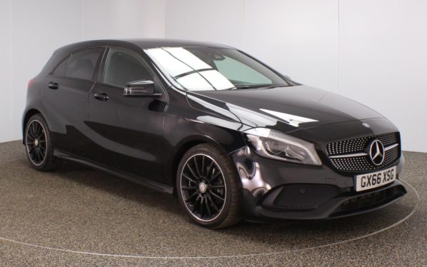 Used 2016 BLACK MERCEDES-BENZ A-CLASS Hatchback 2.1 A 200 D AMG LINE PREMIUM 5d AUTO 134 BHP (reg. 2016-09-27) for sale in Crompton