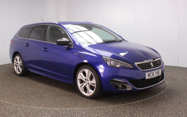 Used 2016 BLUE PEUGEOT 308 Estate 1.6 BLUE HDI S/S SW GT LINE 5d 120 BHP (reg. 2016-08-04) for sale in Crompton