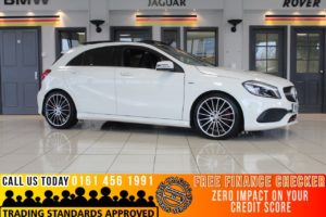 Used 2016 WHITE MERCEDES-BENZ A-CLASS Hatchback 2.0 A 250 AMG PREMIUM 5d AUTO 215 BHP (reg. 2016-04-12) for sale in Romiley