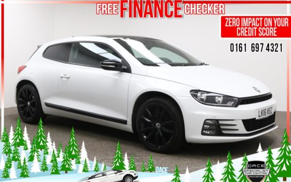 Used 2016 WHITE VOLKSWAGEN SCIROCCO Coupe 2.0 GT BLACK EDITION TDI DSG BMT 2d AUTO 150 BHP (reg. 2016-04-26) for sale in Radcliffe