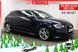 Used 2017 BLUE AUDI A3 Hatchback 2.0 TDI S LINE 5d AUTO 148 BHP (reg. 2017-09-04) for sale in Radcliffe