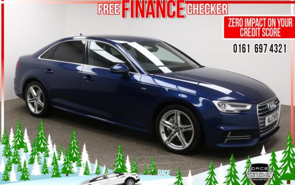 Used 2017 BLUE AUDI A4 Saloon 2.0 TDI S LINE 4d AUTO 188 BHP (reg. 2017-04-04) for sale in Radcliffe