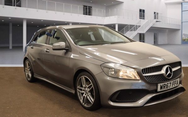 Used 2017 GREY MERCEDES-BENZ A-CLASS Hatchback 1.5 A 180 D AMG LINE 5d AUTO 107 BHP (reg. 2017-10-31) for sale in Crompton