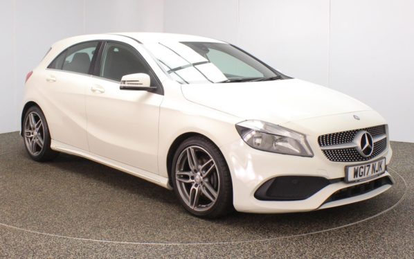 Used 2017 WHITE MERCEDES-BENZ A-CLASS Hatchback 1.6 A 160 AMG LINE 5d 102 BHP (reg. 2017-05-31) for sale in Crompton