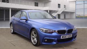 Used 2018 BLUE BMW 4 SERIES Coupe 2.0 420D M SPORT GRAN COUPE 4d 188 BHP (reg. 2018-01-08) for sale in Crompton