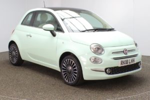 Used 2018 GREEN FIAT 500 Hatchback 1.2 LOUNGE 3d 69 BHP (reg. 2018-03-29) for sale in Crompton