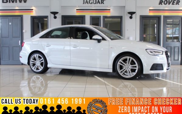 Used 2018 WHITE AUDI A3 Saloon 2.0 TDI S LINE 4d AUTO 148 BHP (reg. 2018-03-12) for sale in Romiley