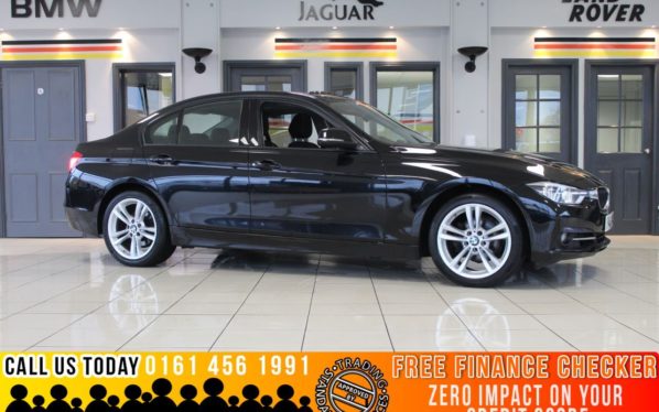Used 2015 BLACK BMW 3 SERIES Saloon 2.0 320I SPORT 4d AUTO 181 BHP (reg. 2015-08-23) for sale in Bramhall