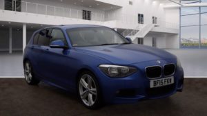 Used 2015 BLUE BMW 1 SERIES Hatchback 2.0 118D M SPORT 5d 141 BHP (reg. 2015-03-11) for sale in Stretford