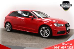 Used 2015 RED AUDI A3 Hatchback 1.6 TDI S LINE 5d 109 BHP (reg. 2015-03-27) for sale in Ramsbottom