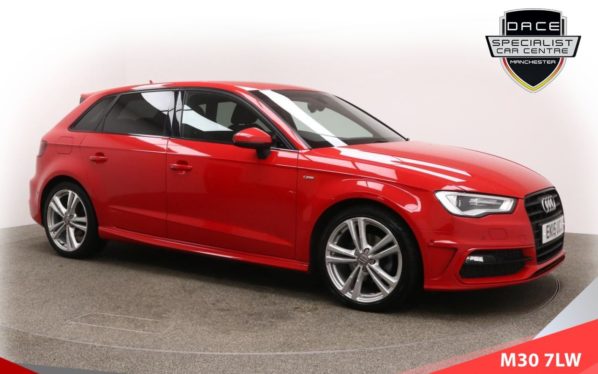 Used 2015 RED AUDI A3 Hatchback 1.6 TDI S LINE 5d 109 BHP (reg. 2015-03-27) for sale in Ramsbottom