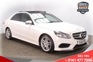 Used 2015 WHITE MERCEDES-BENZ E-CLASS Saloon 3.0 E350 BLUETEC AMG LINE 4d 255 BHP (reg. 2015-03-02) for sale in Failsworth