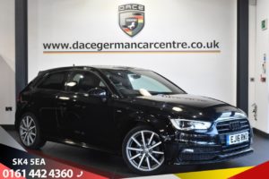 Used 2016 BLACK AUDI A3 Hatchback 1.4 TFSI S LINE NAV 3d 124 BHP (reg. 2016-05-04) for sale in Stretford