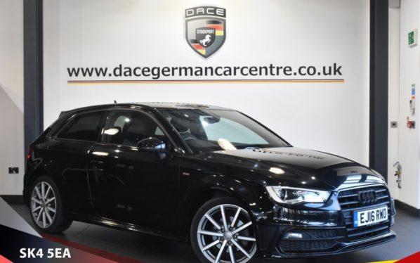 Used 2016 BLACK AUDI A3 Hatchback 1.4 TFSI S LINE NAV 3d 124 BHP (reg. 2016-05-04) for sale in Stretford