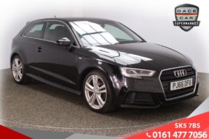 Used 2016 BLACK AUDI A3 Hatchback 1.6 TDI S LINE 3d 109 BHP (reg. 2016-09-23) for sale in Failsworth