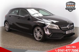 Used 2016 BLACK MERCEDES-BENZ A-CLASS Hatchback 1.5 A 180 D AMG LINE EXECUTIVE 5d 107 BHP (reg. 2016-06-30) for sale in Failsworth