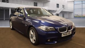 Used 2016 BLUE BMW 5 SERIES Estate 2.0 520D M SPORT TOURING 5d AUTO 188 BHP (reg. 2016-09-16) for sale in Ramsbottom
