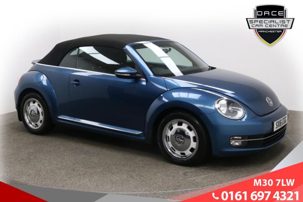 Used 2016 BLUE VOLKSWAGEN BEETLE Convertible 2.0 DESIGN TDI BLUEMOTION TECHNOLOGY 2d 148 BHP (reg. 2016-06-06) for sale in Ramsbottom