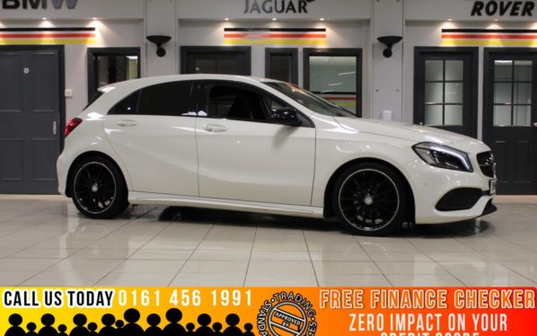 Used 2016 WHITE MERCEDES-BENZ A-CLASS Hatchback 1.6 A 180 AMG LINE PREMIUM 5d 121 BHP (reg. 2016-12-24) for sale in Bramhall