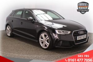 Used 2017 BLACK AUDI A3 Hatchback 1.5 TFSI S LINE 5d AUTO 148 BHP (reg. 2017-09-09) for sale in Failsworth