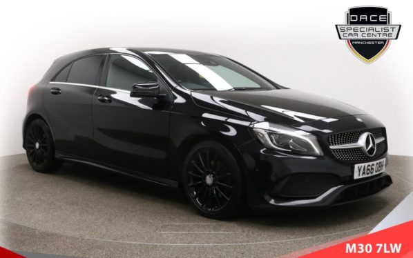 Used 2017 BLACK MERCEDES-BENZ A-CLASS Hatchback 2.1 A 200 D AMG LINE PREMIUM 5d AUTO 134 BHP (reg. 2017-01-25) for sale in Ramsbottom