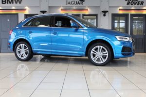 Used 2017 BLUE AUDI Q3 Estate 1.4 TFSI S LINE EDITION 5d 148 BHP (reg. 2017-05-30) for sale in Bramhall
