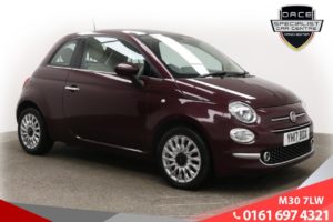 Used 2017 BURGUNDY FIAT 500 Hatchback 1.2 LOUNGE 3d 69 BHP (reg. 2017-03-31) for sale in Ramsbottom