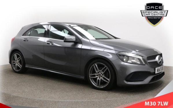 Used 2017 GREY MERCEDES-BENZ A-CLASS Hatchback 1.6 A 160 AMG LINE EXECUTIVE 5d 102 BHP (reg. 2017-06-22) for sale in Ramsbottom