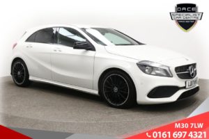 Used 2017 WHITE MERCEDES-BENZ A-CLASS Hatchback 1.6 A 200 AMG LINE EXECUTIVE 5d 154 BHP (reg. 2017-05-22) for sale in Ramsbottom