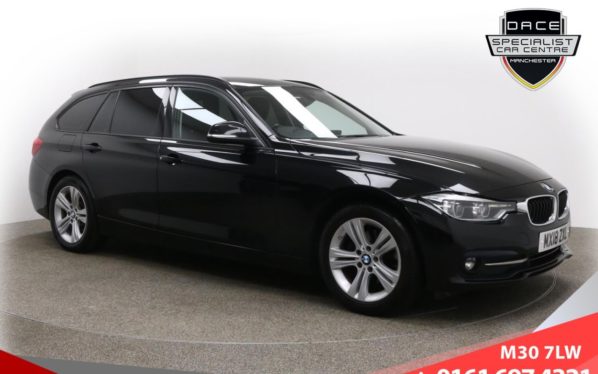 Used 2018 BLACK BMW 3 SERIES Estate 2.0 320D SPORT TOURING 5d AUTO 188 BHP (reg. 2018-03-01) for sale in Ramsbottom