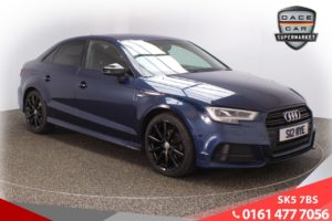 Used 2018 BLUE AUDI A3 Saloon 2.0 TDI BLACK EDITION 4d AUTO 148 BHP (reg. 2018-02-06) for sale in Failsworth