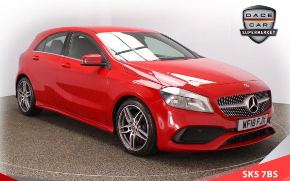 Used 2018 RED MERCEDES-BENZ A-CLASS Hatchback 1.6 A 160 AMG LINE 5d 102 BHP (reg. 2018-07-13) for sale in Failsworth
