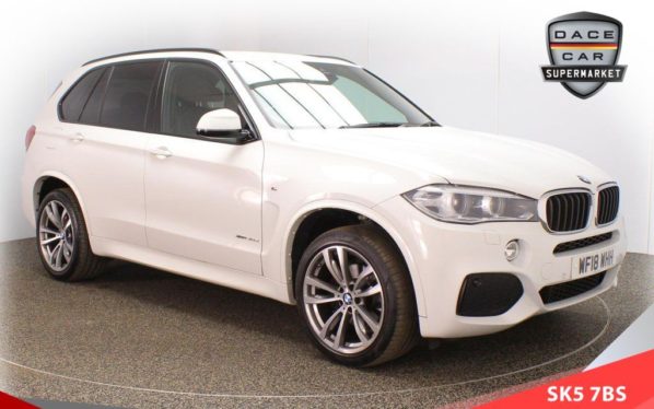 Used 2018 WHITE BMW X5 4x4 3.0 XDRIVE30D M SPORT 5d AUTO 255 BHP 7 SEATS (reg. 2018-03-16) for sale in Failsworth