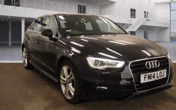 Used 2014 BLACK AUDI A3 Hatchback 1.4 TFSI S LINE 5d 148 BHP (reg. 2014-07-15) for sale in Bowdon