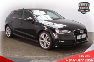 Used 2015 BLACK AUDI A3 Hatchback 2.0 TDI S LINE 5d 148 BHP (reg. 2015-04-07) for sale in Lees