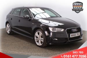 Used 2015 BLACK AUDI A3 Hatchback 2.0 TDI S LINE 5d 148 BHP (reg. 2015-09-01) for sale in Lees