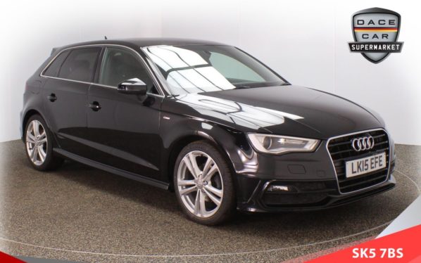 Used 2015 BLACK AUDI A3 Hatchback 2.0 TDI S LINE 5d 148 BHP (reg. 2015-04-07) for sale in Lees