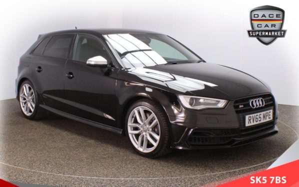 Used 2015 BLACK AUDI S3 Hatchback 2.0 S3 SPORTBACK QUATTRO 5d 296 BHP (reg. 2015-09-28) for sale in Lees