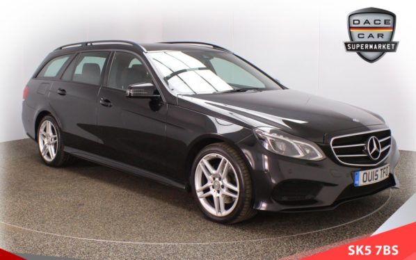 Used 2015 BLACK MERCEDES-BENZ E-CLASS Estate 2.1 E220 BLUETEC AMG NIGHT EDITION 5d 174 BHP (reg. 2015-04-30) for sale in Lees